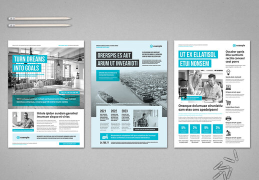 Business Flyer Template in Blue and White Colors