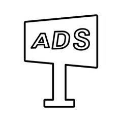 Advertising, billboard icon. Line, outline design.