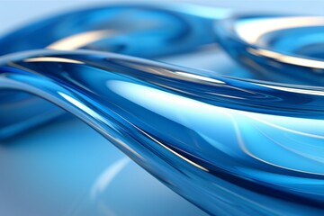 Blue glass curved background wallpaper