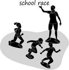 silhouettes of run  Symbolizing the Spirit of Physical Fitness