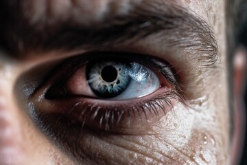 Gaze into the Depths: Intense Close-Up of a Person's Eyes