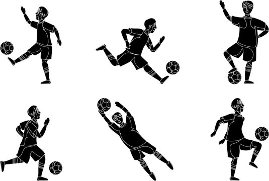 football players silhouettes