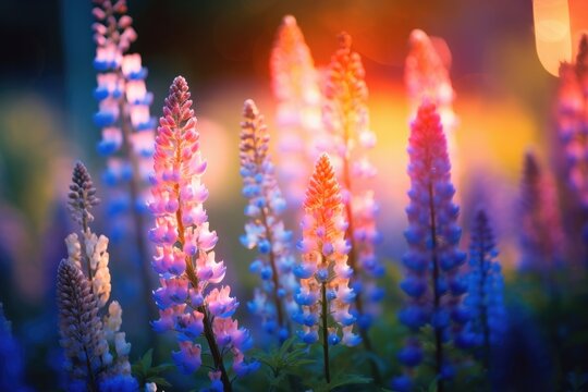 Nature's Tapestry: Vibrant Lupines in Full Bloom