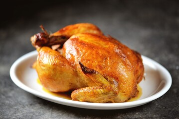 baked chicken with oranges, honey and soy sauce