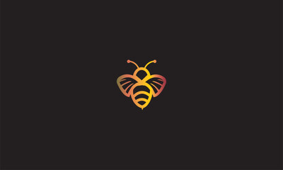 Bee logo vector outline minimalist graphic vector