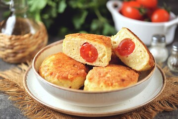 Homemade minced chicken cutlets with semolina.