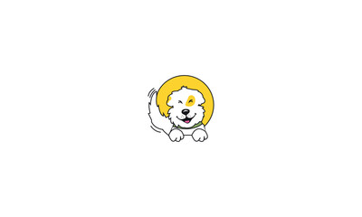 cute puppy vector logo template