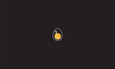 Vector Chicken outside  egg Logo