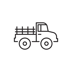 Farmer pickup truck line icon. Editable stroke