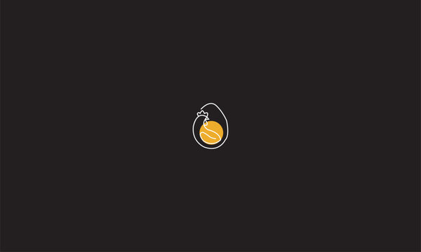 Vector Chicken outside  egg Logo