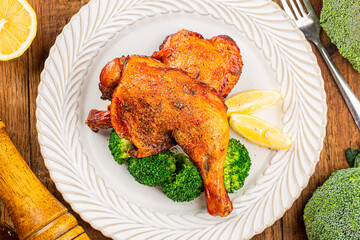 Homemade roasted chicken leg with Rosemary
