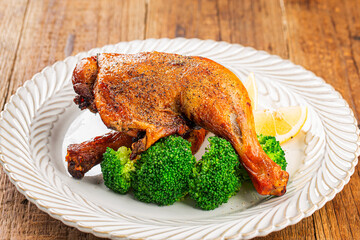 Homemade roasted chicken leg with Rosemary