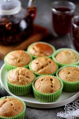 Healthy rice flour muffins with banana.