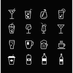 modern icons set of  drinks 