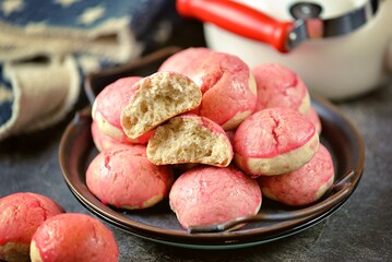 Soft homemade gingerbread with icing.
