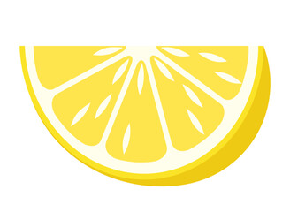 Lemon slice icon in flat style isolated on white background. Fruit symbol stock vector illustration.