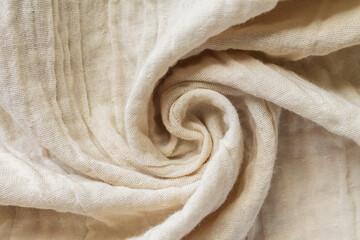 Fototapeta na wymiar Beige natural cotton linen textile texture