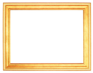 Golden frame isolated on transparent background	