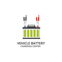 Car battery charging icon. Energy power accumulator. Automotive charge sign. Auto battery symbols isolated on white background. Vector illustration.