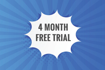 4 Month Free trial Banner Design. 4 month free banner background