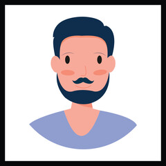 Avatar man. flat design people characters. vector illustration, Art.