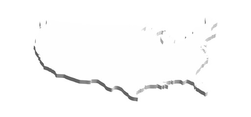 Illustration Map of America 3D Isolated on clean background
