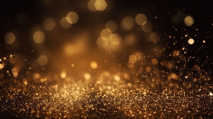 Abstract background. Blurred bokeh dark background, Christmas and New Year holiday background Generative AI