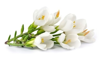  white flowers isolated on a white background.