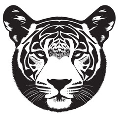 animal head vector black and white