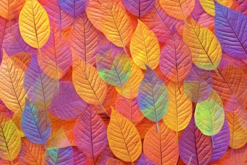 Fototapeta na wymiar autumn leaves background - created with generative ai