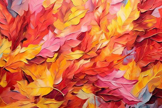 autumn leaves background - created with generative ai