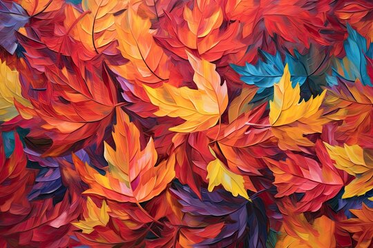 autumn leaves background - created with generative ai