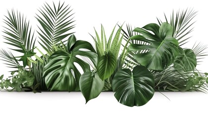 Indoor Green tropical leaves Monstera ornamental plant.