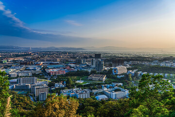Fototapeta premium Panorama of Shantou University, Shantou City, Guangdong Province, China