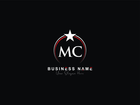 Simple MC Circle Logo, Lettering Mc cm Logo Letter and Star Design