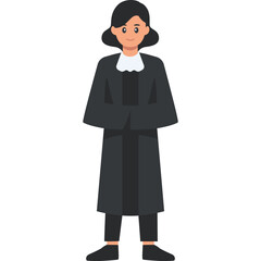 Standing Female Judge Illustration