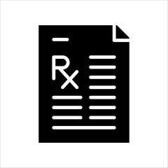 Solid vector icon for prescription which can be used various design projects.