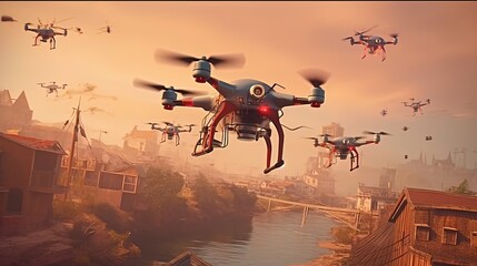Use of drones for different purposes. Drones help people in different spheres of life.