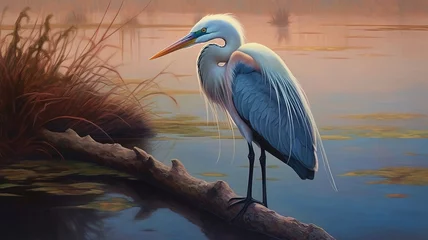 Foto op Plexiglas great blue heron ardea alba © هيثم الخضراوي
