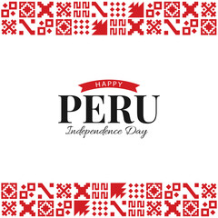 Fototapeta na wymiar Vector Illustration of Peru Independence Day. National pattern. 