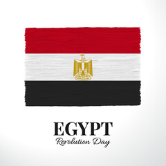 Vector Illustration of Revolution Day Egypt. Celebration banner. Flag of Egypt
