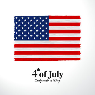 Vector Illustration of the Fourth of July. Celebration banner. Flag of USA
