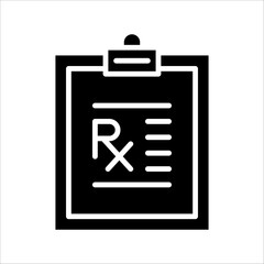 Solid vector icon for prescription which can be used various design projects.