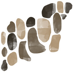Background pieces element rounded rocks totems stones watercolor texture creative