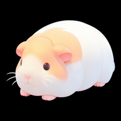 Cute little guinea pig with a kind smiling face and big eyes.