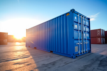 massive container ships lined up at an industrial port, their decks filled with neatly arranged cargo containers, representing the interconnectedness of global commerce. generative AI.