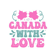 Canada Day Vector Illustration. Happy Canada Day Lettering Holiday Design. Red Leaf Isolated on a white background.