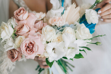 Obraz na płótnie Canvas Amazing wedding flowers, wedding colourful bouquet. 