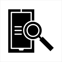 Solid vector icon for app search which can be used various design projects.