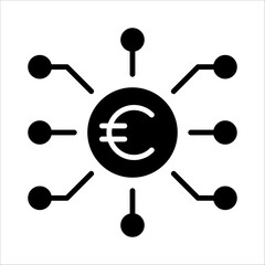 Solid vector icon for European Union which can be used various design projects.